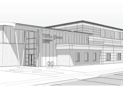 Architectural rendering of a Community Center being build in Villa Grove